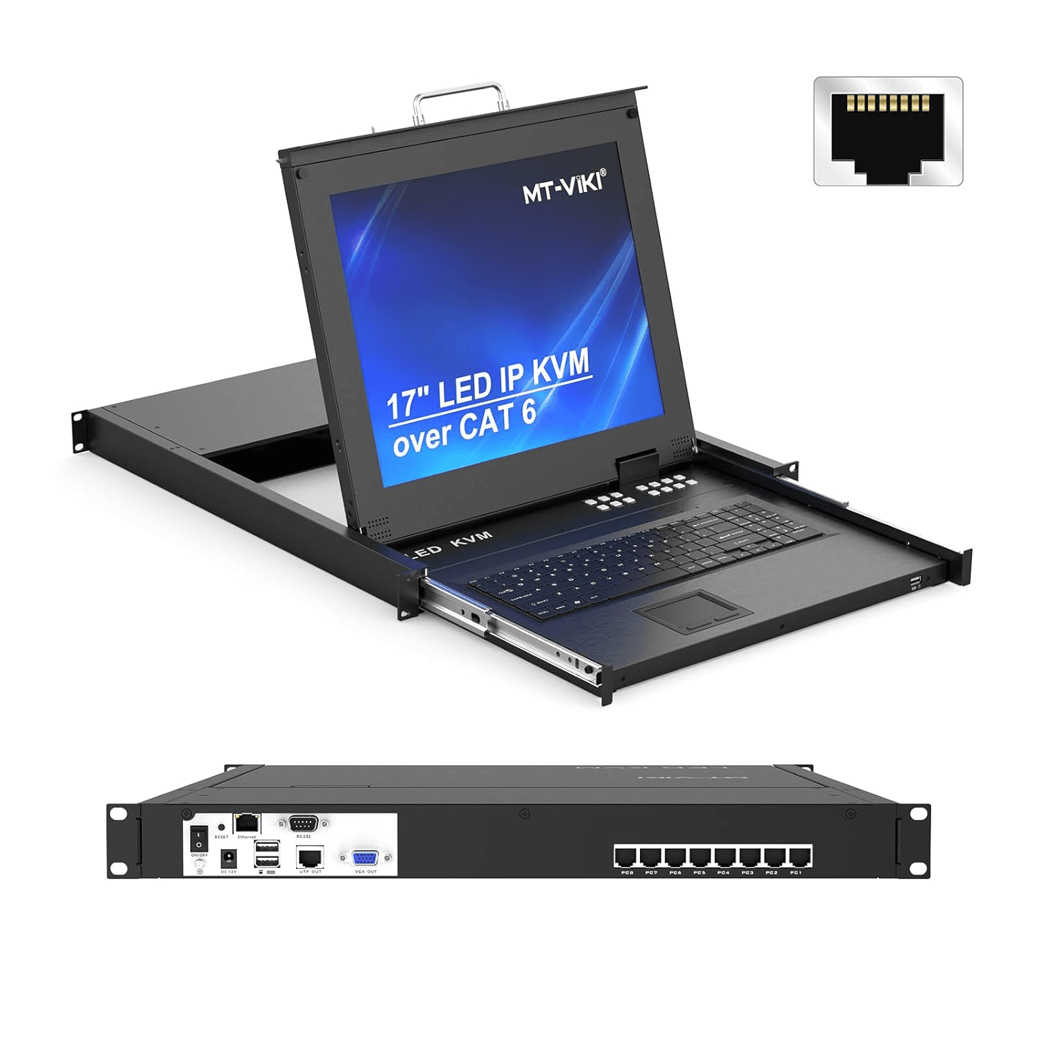 KVM-переключатель, 8 портов, по IP, MT-1708MS-IP