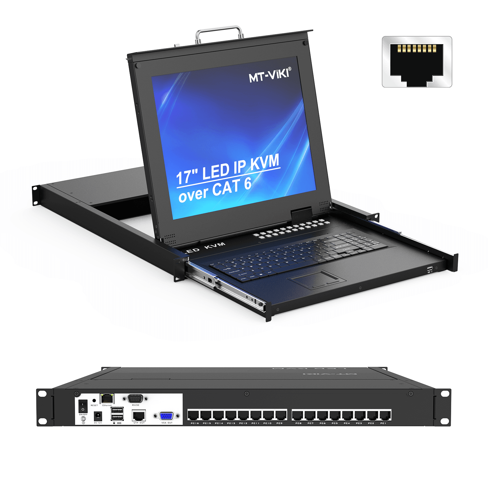 KVM-переключатель, 16 портов, по IP, MT-1716MS-IP