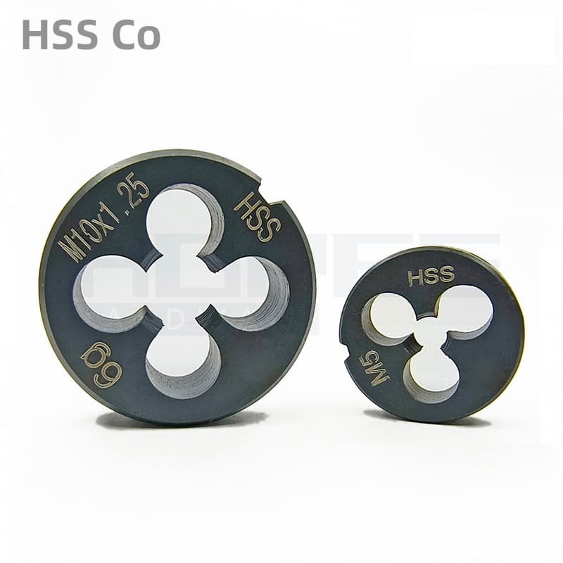 Плашка круглая кобальтовая HSS-Co для нержавеющей стали, M2–M22