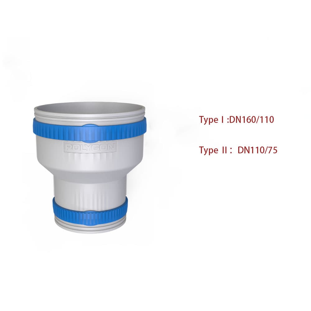 Соединители гофрированные для труб PE и PP, DN75, DN110 и DN160