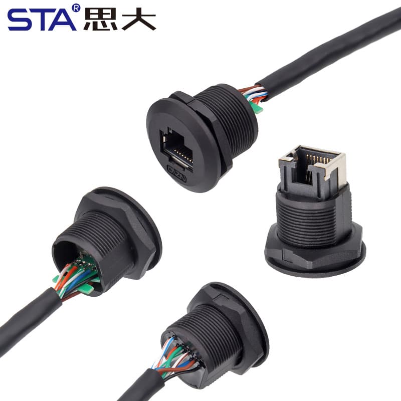 Разъём RJ45 кат. 6 панельный герметичный, EP-RJ45