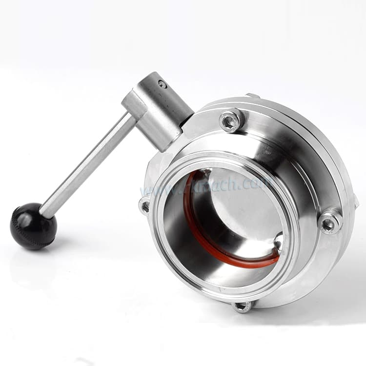 Затвор дисковый санитарный зажимной, нержавеющая сталь 316, 3/4"