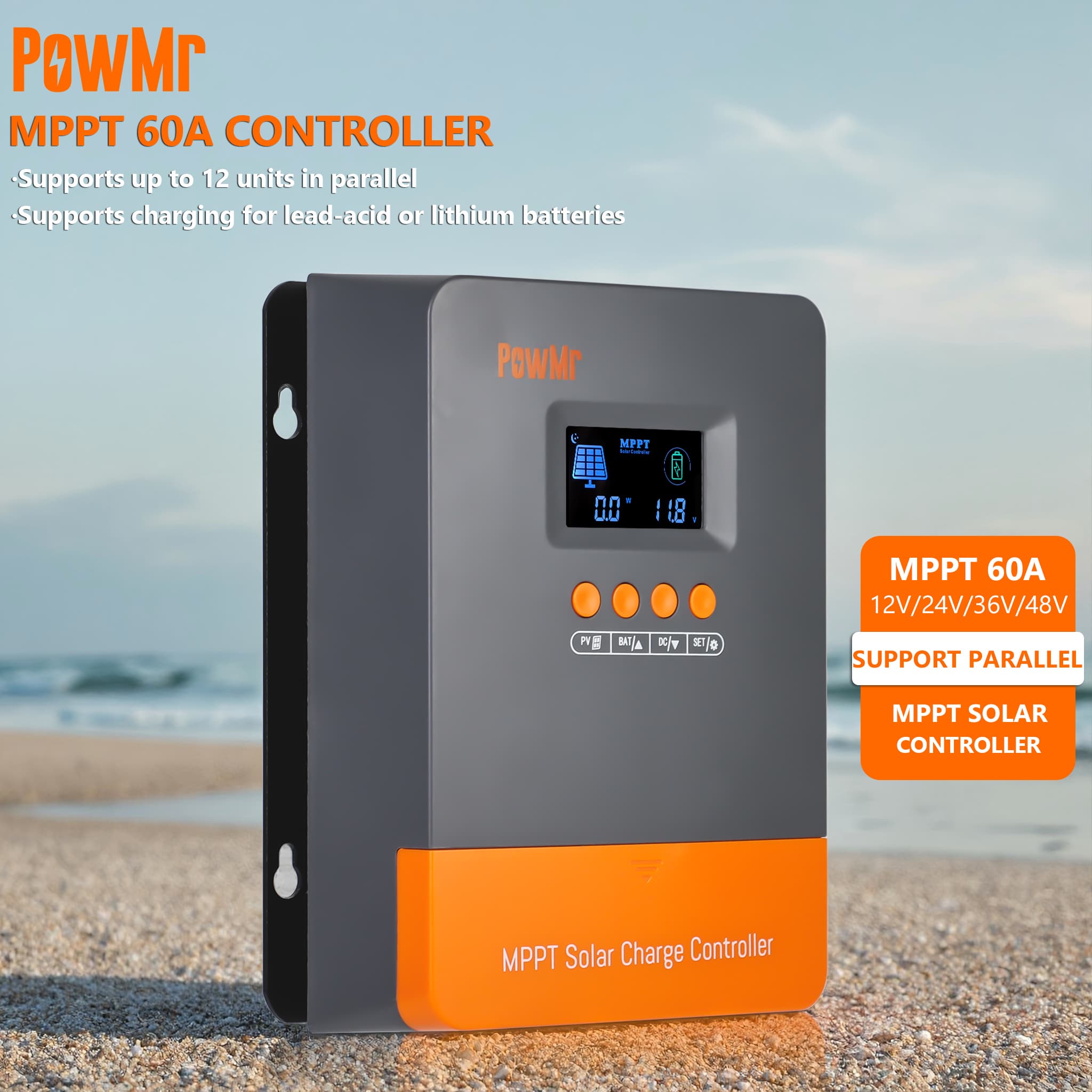 Контроллер заряда солнечный MPPT, 60 А, 60 В, POW-M60-ULTRA