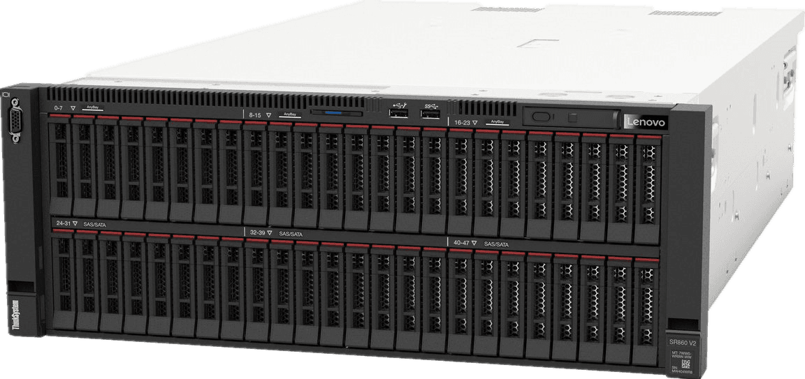 Сервер стоечный Lenovo ThinkSystem SR860 V2, четырёхсокетный, 4U