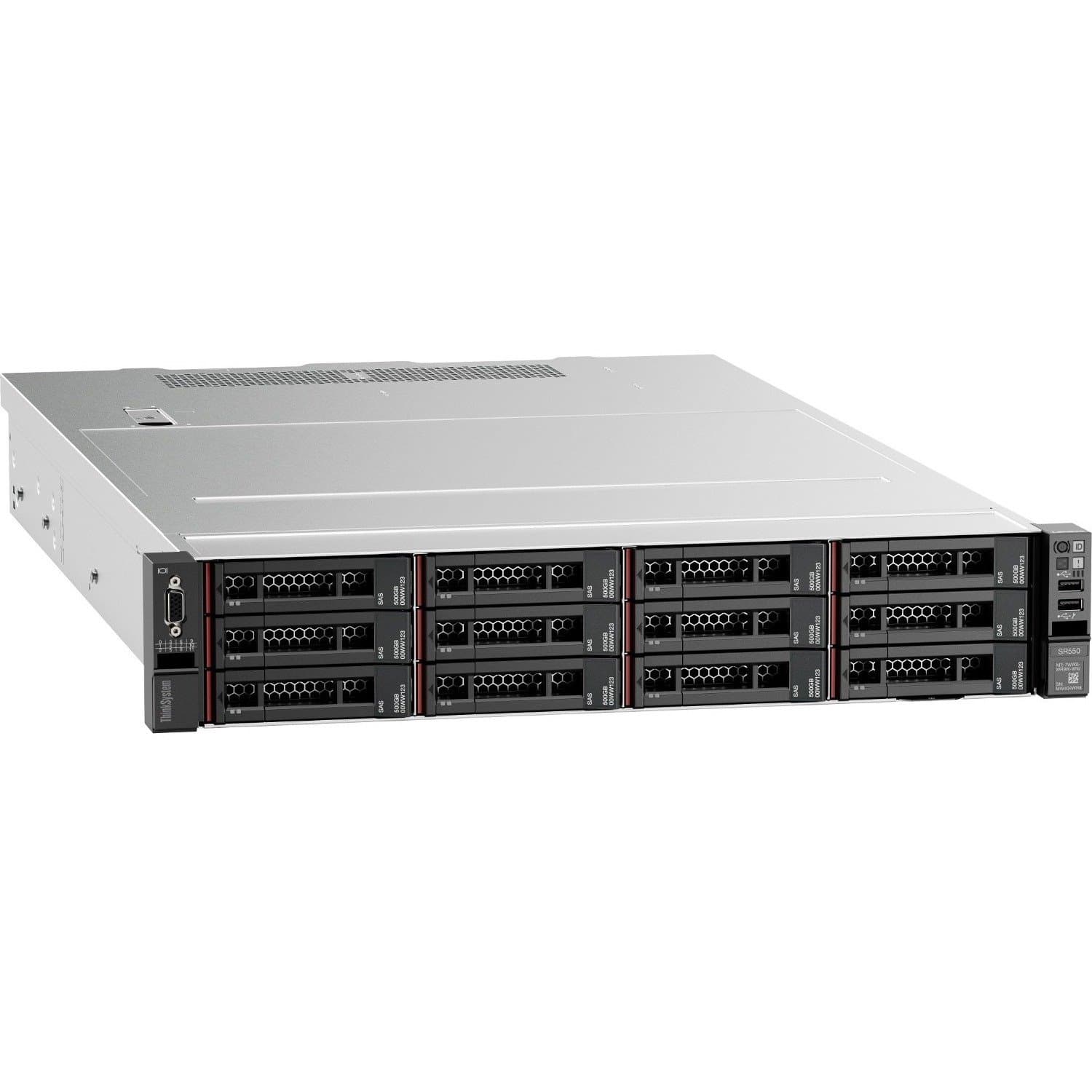 Сервер стоечный Lenovo ThinkSystem SR550, 2U, двухсокетный