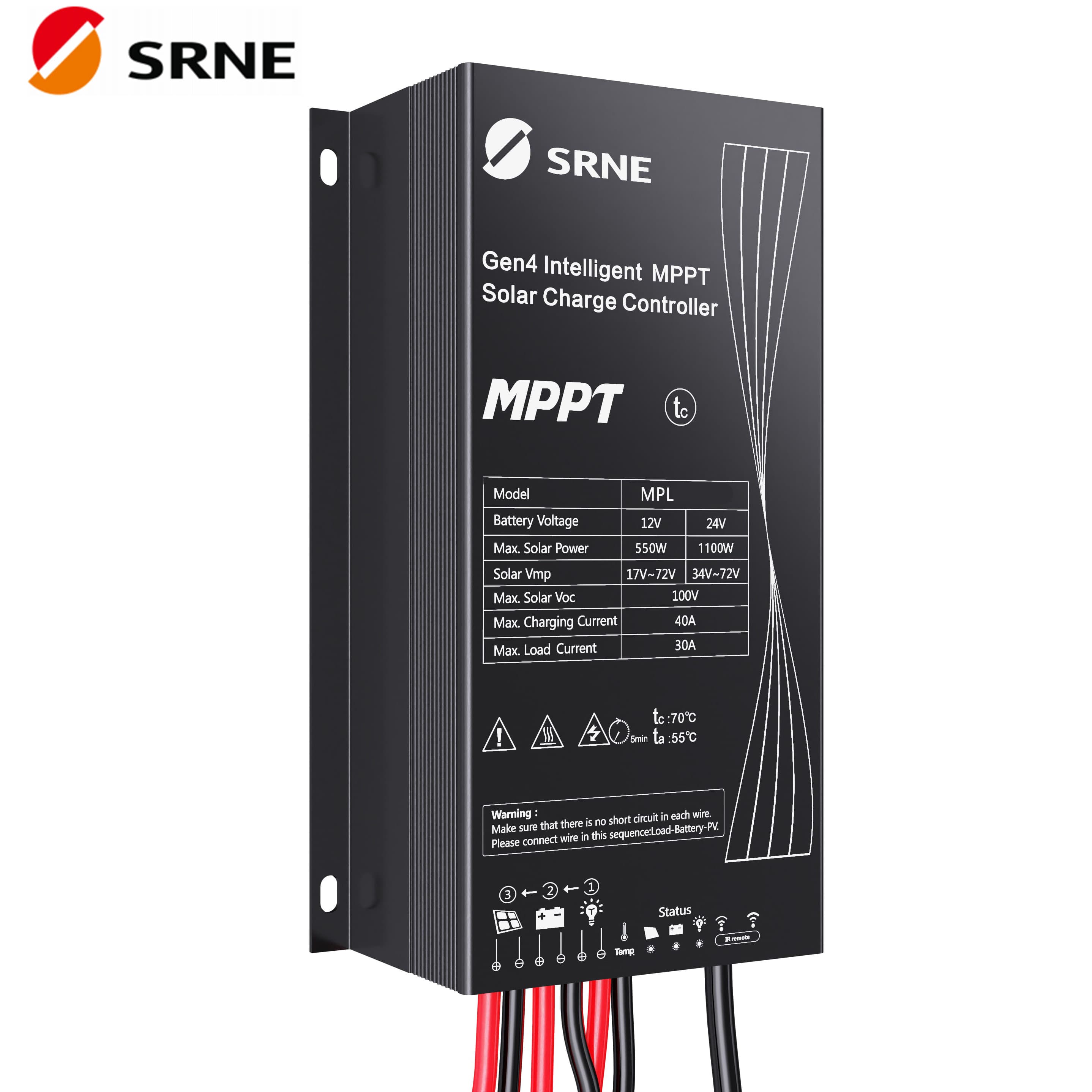 Контроллер заряда солнечный MPPT, 30 А, 12 В, MPL2430