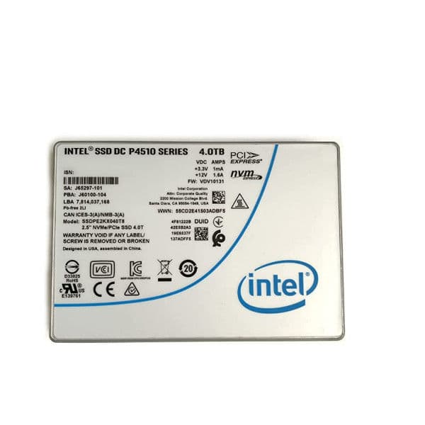 Накопитель Intel SSD DC P4510 4 ТБ, U.2 NVMe PCIe, SSDPE2KX040T8