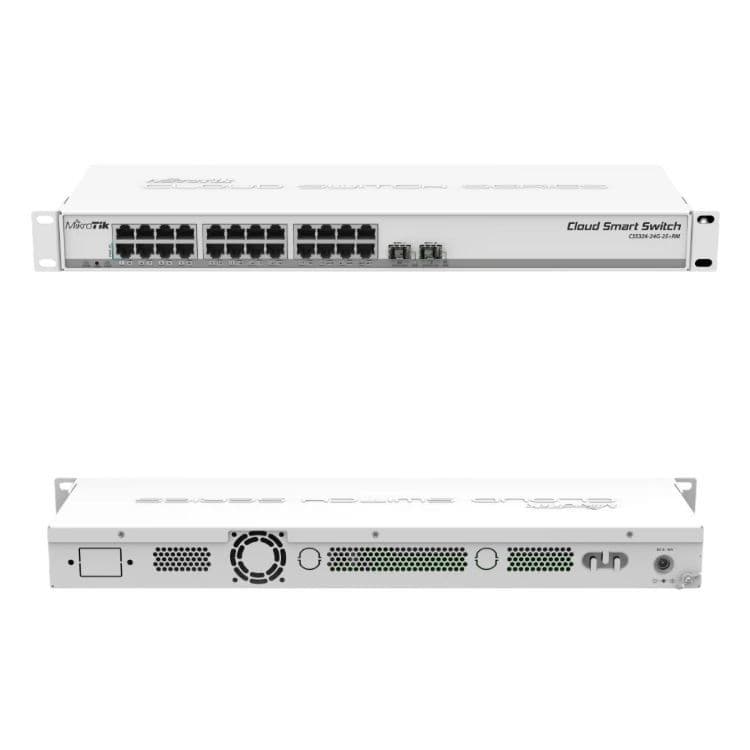 Коммутатор MikroTik SwOS, 24 гигабитных порта, 2 порта SFP+