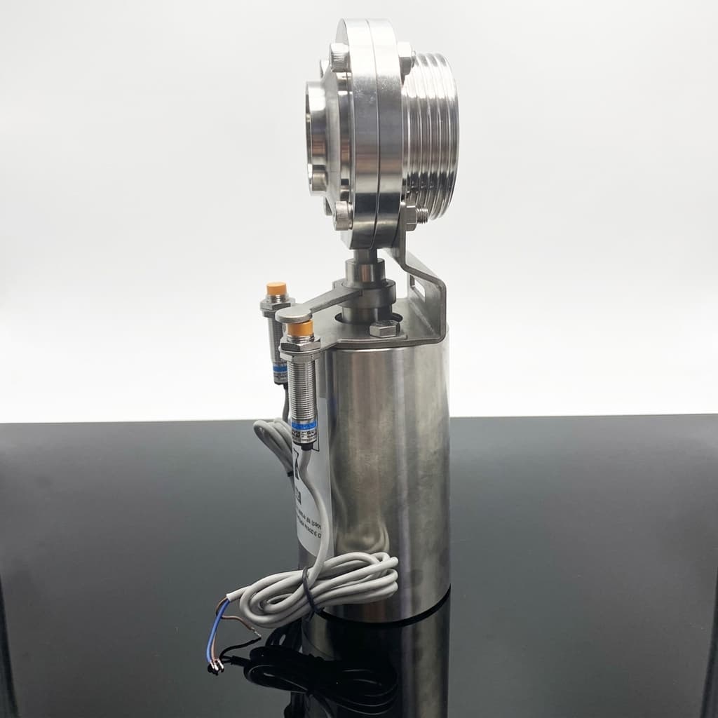 Затвор дисковый санитарный зажимной, нержавеющая сталь 304, DN100, с пневмоприводом