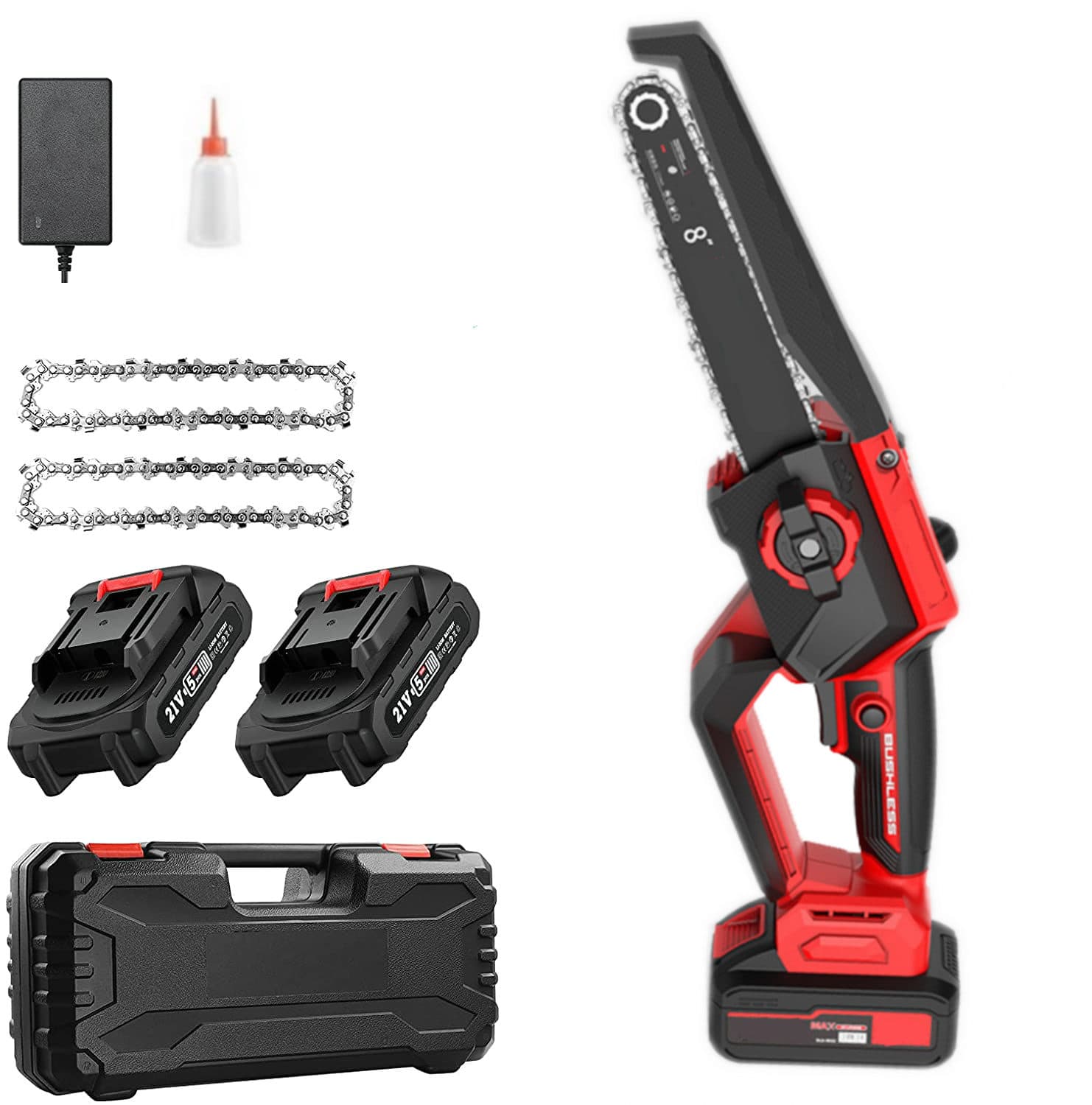 Пила цепная аккумуляторная, 6 дюйм, 21 В, DIY-1150W