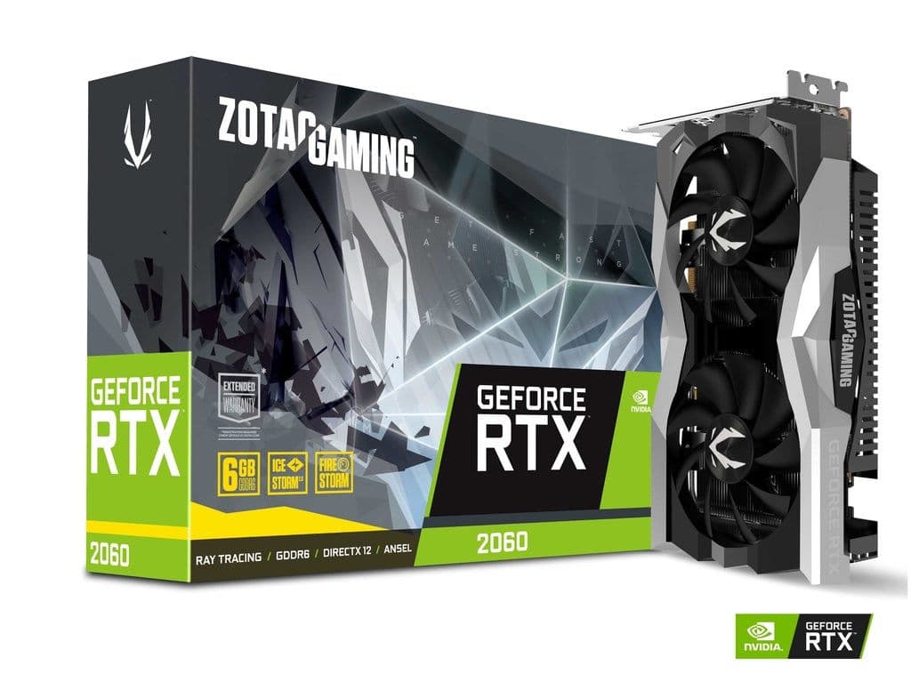 Видеокарта ZOTAC GAMING GeForce RTX 2060 Twin Fan 6 ГБ, 14 Гбит/с