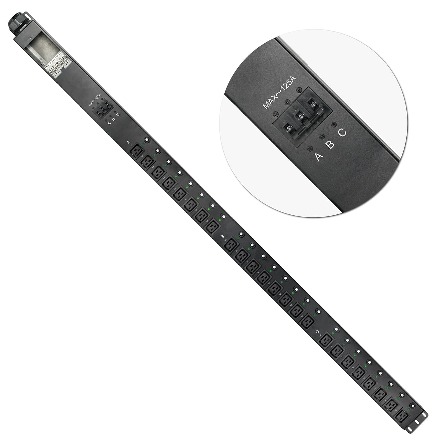 Блок распределения питания PDU Orient OIT-C1924, трёхфазный, 125 А, розетки C13 и C19