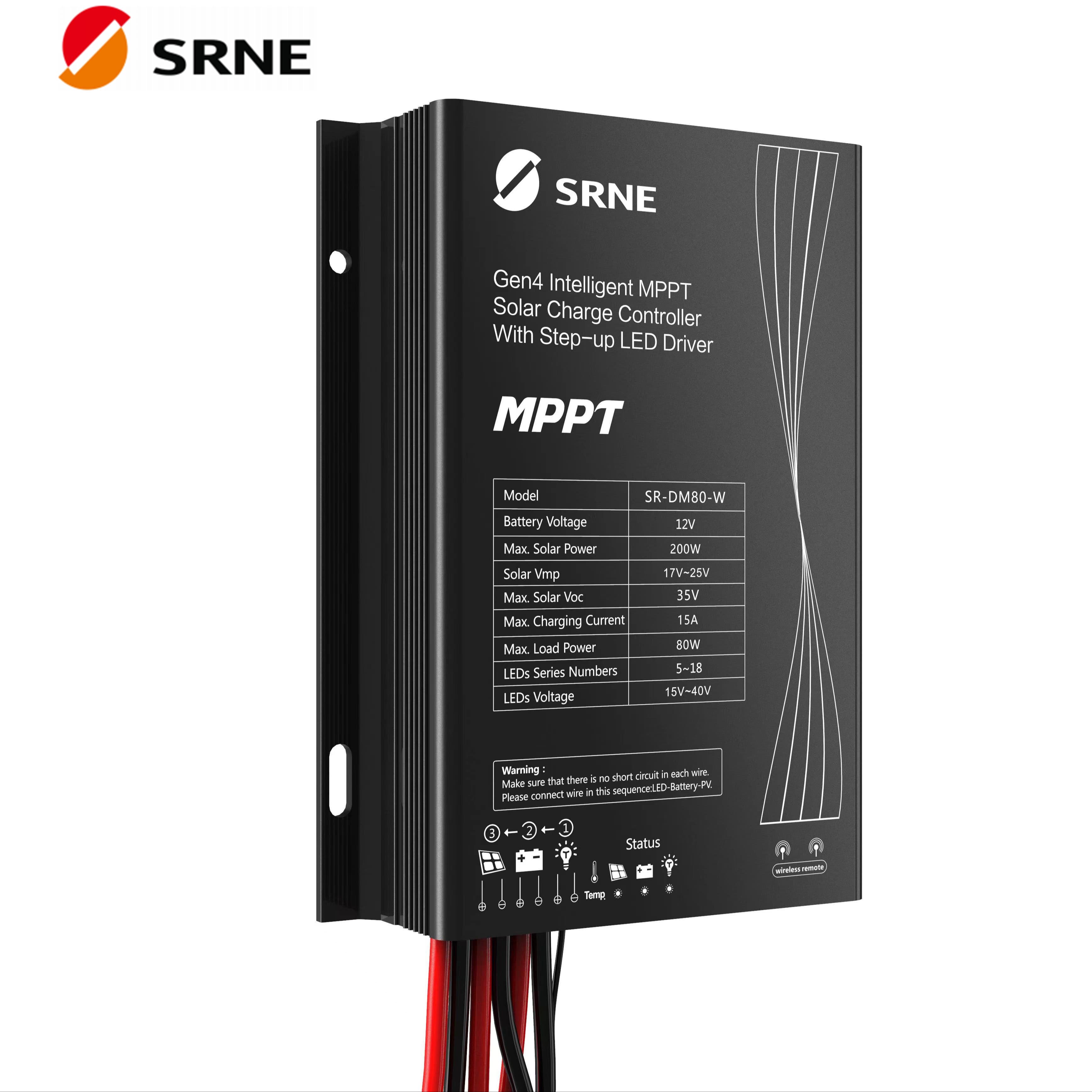 Контроллер заряда солнечный MPPT, 10 А, 12 В, SR-DM80-W