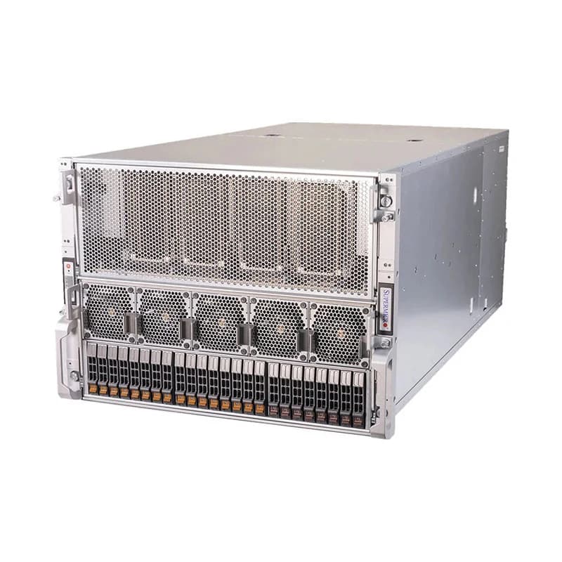 Сервер стоечный Supermicro AS-8125GS-TNHR, 8U, двухсокетный, AMD EPYC, на восемь ускорителей