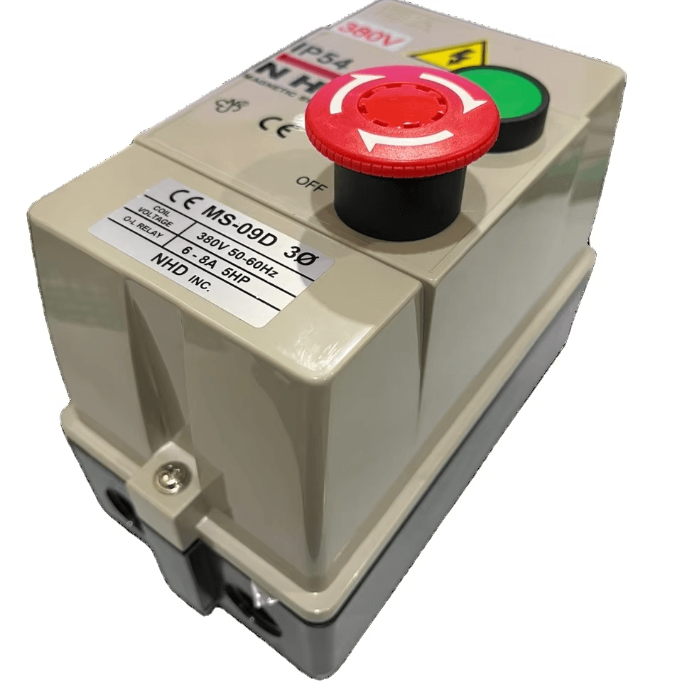 Пускатель магнитный в корпусе NHD MS1-12D3G7, 3 фазы, 220 В, 4 кВт, 15 А, IP65
