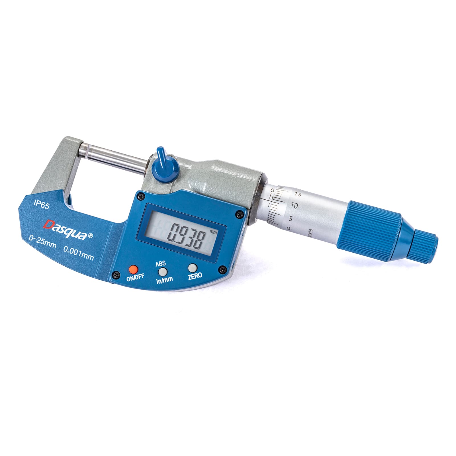 Микрометр гладкий цифровой Dasqua 4410-1105, 0–25 мм, разрешение 0,001 мм, IP65