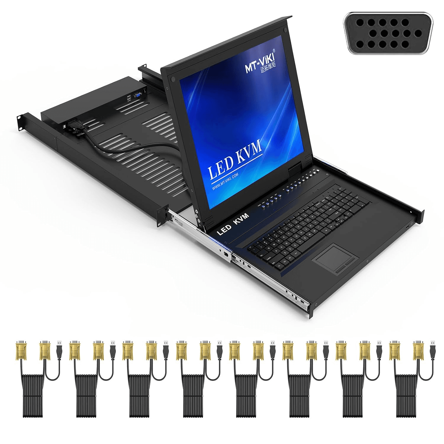 KVM-переключатель, 8 портов, по IP, MT-1708UL-IP