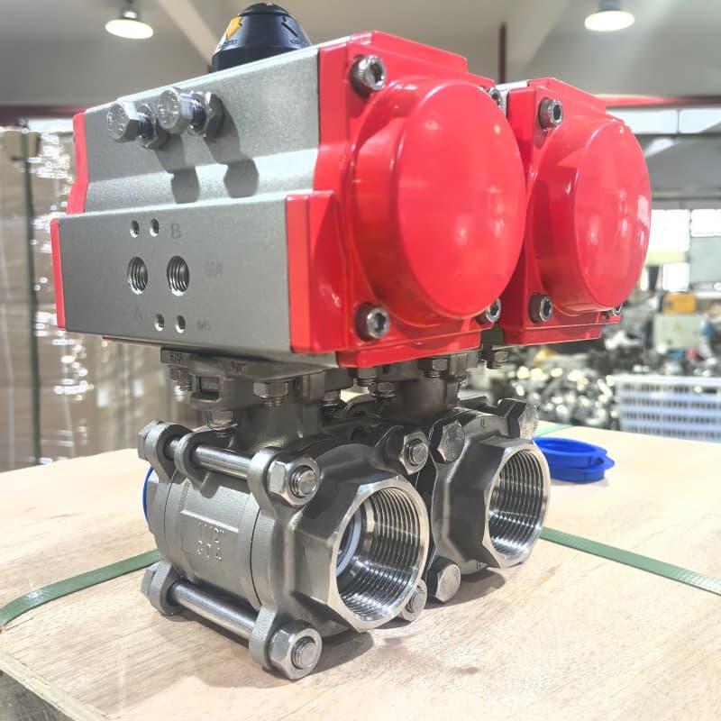 Кран шаровой нержавеющая сталь 316, 4", с пневмоприводом