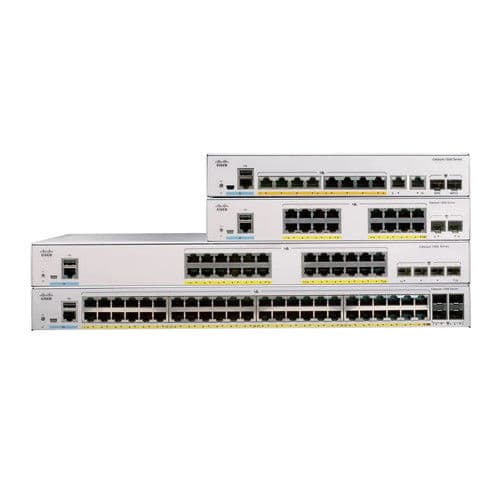 Коммутатор доступа Cisco C1000-24P-4X-L, 24 порта RJ45 PoE+, 4×SFP+, 195 Вт