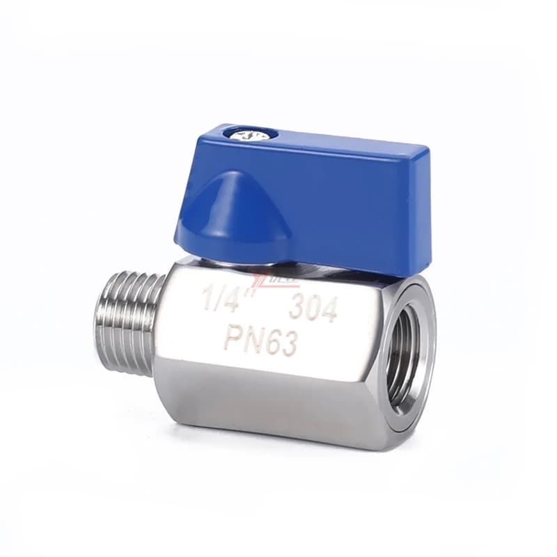 Кран шаровой из нержавеющей стали AISI 304 и 316, PN63, резьба NPT и BSPP, 1/4–1/2 дюйма